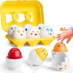 Dinosaur Matching Eggs Toys for Toddlers- Easter Montessori Sensory Sorting Toys Fun Educational Learning Fine Motor Puzzle Matching Games Christmas Birthday Gifts for 1-3 Years Old Kids Boys Girls