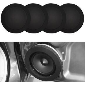 4PCS 6.5" Car Door Foam Speaker Enhancer, Universal Car Door Speaker Fast Rings Foam Bass Blockers, High Rebound Sponge Bass Blocker Kit, Self Adhesive Soundproof Sponge