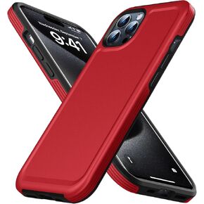 for iPhone 15 Pro Case Dual Layer Protective PC Back & Soft Bumper，Shockproof Protective，Matte Skin Feeling，Scratch Resistant,Anti-Fingerprint,Antiskid,Blue,MUS-QL-10-03