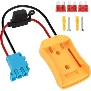 محول عجلات الطاقة مكون من قطعتين لبطارية Dewalt 20V مع حزام سلك 12AWG وصمام 40A، متوافق مع سيارات الركوب Peg-Perego
