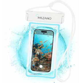 Mezano Floating Waterproof Phone Pouch IP68 Waterproof Rating | Floats 14oz | Heat Reflecting | Fits All Modern Phones | Touchscreen Enabled | Underwater Photography White