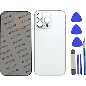 14 Pro Max Back Glass Replacement for iPhone 14 Pro Max Rear Back Glass Panel Replacement with Pre-Installed Adhesive + Reparing Toolkit (Silver)