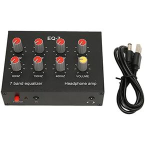 Graphic Equalizer HiFi Separates 7 Band Sound Equalizer Aluminum Alloy 7 Band Sound Equalizer Output Input 12Db High Bass Adjustment Dual Channel Digital Equalizer