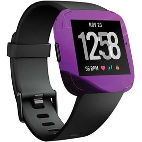 MightySkins Skin Compatible with Fitbit Versa Smartwatch - Purple Lightning | Protective, Durable, and Unique Vinyl Decal wrap Cover | Easy to Apply, Remove, and Change Styles | Made in The USA