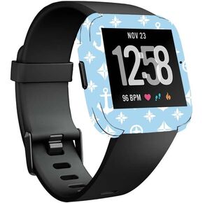 MightySkins Skin Compatible with Fitbit Versa Smartwatch - Baby Blue Designer | Protective, Durable, and Unique Vinyl Decal wrap Cover | Easy to Apply, Remove, and Change Styles | Made in The USA