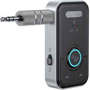 Bluetooth 5.3 Transmitter Receiver, Car Mounted AUX Wireless Bluetooth Receiver, Bluetooth Transmitter Receiver for Car Audio/Home Audio/Speakers