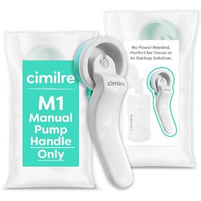 M1 Manual Breast Pump Handle, Converts Any Cimilre Collection Kit into a Manual Breast Pump, No Power Needed, Perfect for Travel or As Backup Solution