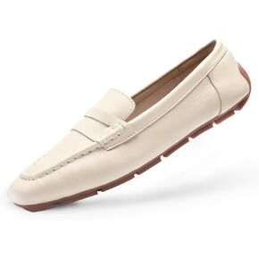 Women's Casual Slip On Loafers Lightweight Driving Loafers Comfortable Square Toe Dressy Flat Shoes for Work Office