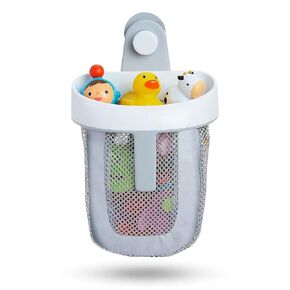 Bebamour Bath Toy Storage with Quick Drying Mesh Baby Bath Toy Organizer Large Capacity Bath Toy Holder Bath Toy Storage for Tub, Grey