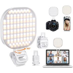 142 LED Selfie Light for Phone, Eagerey High Power Rechargeable Clip Fill Light Portable with 3 Light Modes 10 Brightness Levels Color Set for Phone iPad Camera Laptop Video TikTok Vlog Live Stream