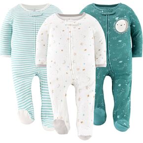 The Peanutshell Baby Sleepers for Boy or Girl, Sleep and Play Footed Baby Pajamas, Newborn, 0-3, 3-6, 6-9 Months, Neutral