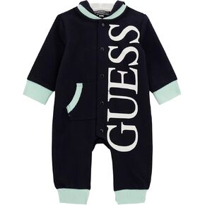 GUESS baby-boys Eco Baby Terry Long Sleeve Hooded Onesie