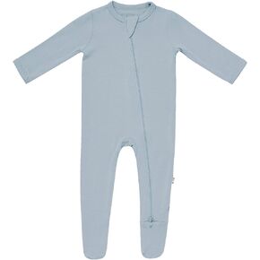 KYTE BABY Unisex Zipper Closure Footies, Rayon Made From Bamboo (6-12 Months, Fog)