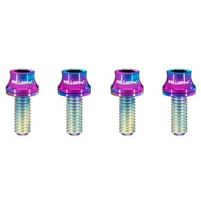 Standard Profile Titanium Bolts for Bike Water Bottle Cages, M5X12 (Natural Titanium (4-Pack))