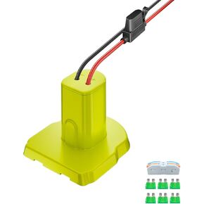 1-Packs Power Wheel Battery adapter for Ryobi 18V battery adapter, Power Wheel Battery Converter kit include fuse & wire terminals,12AWG wire, power connector for DIY Rc car toy, robots and more