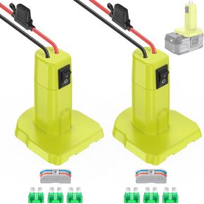 2 Packs Power Wheel Adapter for Ryobi 18V Battery Adapter Power Wheel Battery Converter Kit with Fuse & Switch & Wire Terminals 12AWG Wire for DIY Ride On Truck and Rc Toys
