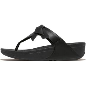 FitFlop Women's Lulu Folded-Knot Leather Toe-Post Sandals Wedge