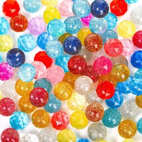 Goaste 100 Pack Small Bouncy Balls Bulk, 1.2 Inch/30mm Rubber High Bouncing Balls for Kids, Mini Glitter Bounce Balls Assorted Colors for Birthday Party Game Prizes Vending Machines Fillers Outdoor