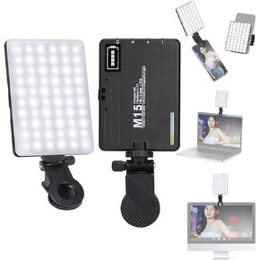 LED Camera Light, Portable Photography Video Lights Selfie Light for iPhone,Warm and Cool 3 Colors 3000-9900K, 72pcs Beads, with Cell Phone Clip, with 1/4 Standard Screw, 1500mAh Rechargeable CRI 80