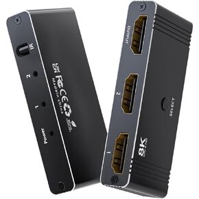 HDMI Switch, 8K HDMI 2.1 Switch, Bi-Directional 2 in 1 Out HDMI Splitter Switcher with IR Remote, HDMI Switch Box Support 8K@60Hz, 4K@120H,Compatible with, Xbox Series X、Xbox One X, PS5 in Saudi Arabia