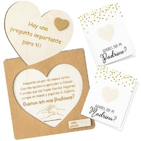 CJiangpo 3Pcs Will You Be My Godparents Proposal Gift, Madrina Padrino Proposal Gift in Spanish Godmother Godfather Proposal Card Gifts Ideas from Godchild, God Parents Announcement Baptism Present