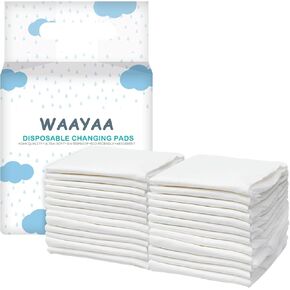 100 Pack Baby Disposable Changing Pads, Waterproof Bed Underpads with Super Absorb and Quick Dry for Baby Infant Newborn, Soft Liners for Incontinence Adult and Pets Pee Training-White(17"x24")
