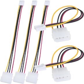 5PCS Large 4Pin to Small 4Pin Power Cord IDE Power to Floppy Drive Power Cord 20cm for Old Computer Desktop PC Internal Device Components DIY