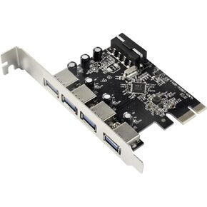 YEY 4 Ports PCI-E to USB 3.0 Expansion Card Interface USB 3.0 4-Port Express Card Desktop for Windows XP/7/8/10, Mini PCI-E USB 3.0 Hub Controller Adapter