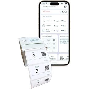 Smart Milk Bag Labels - Milk Expiration, Inventory and Storage Tracking, Caregiver Access to Breastmilk Details with QR Code - Consecutively Numbered Self-Adhesive Labels