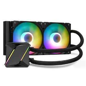DARKROCK D-Series CPU Liquid Cooler with Radiator, Addressable RGB Lights, Pure Copper Pump, and AMD, AM5/ AM4, Intel LGA 1700/1200 Brackets Ready - Black (D240)