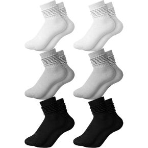 6 Pairs Kids Girls Slouch Socks Toddler Scrunch Stacked Warm Cotton Long Calf Slouchy Socks for Kids Little Girls in Kuwait