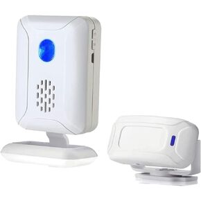 Wireless PIR Motion Sensor Detector Home Store Welcome Buzzer Monitor Commercial Door Entry Security Alert for Business Mailbox, Caregiver Reminder for Elderly (1 Sensor & 2 Doorbell)