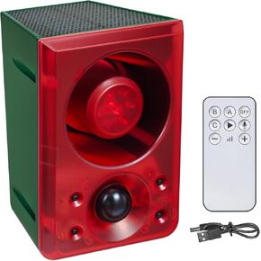 Solar Outdoor Motion Sensor Alarm - Upgraded Motion Detector with Custom Recording & Volume Control, Three Modes, Solar & USB Charging, Ideal for Home, Farm, Pond & Orchard Security