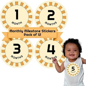 sMilestone Stickers for Monthly Baby Milestone Photoshoots - Baby Milestone Signs, Newborn Photography Props, Baby Must Haves, Baby Registry Items for Boys and Girls