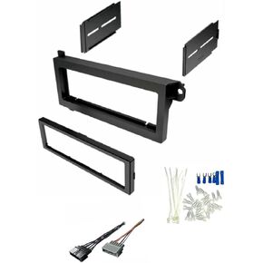 Single DIN Car Stereo Radio Install Dash Kit, Wire Harness, and Install Parts Made for Dodge: 1994-2001 Ram, 1987-2000 Dakota, 1998-2000 Durango