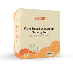 Plant Derived Disposable Nursing Pads - 120 pcs, Total Chlorine Free,Ultra-Absorbent & Leak-Proof, Soft on Sensitive Skin for Breastfeeding Moms