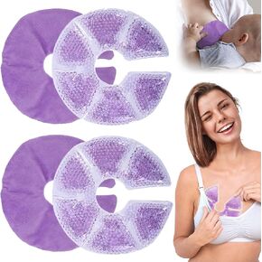 EZGOODZ Breast Therapy Pack of 2 Cooling/Heating Reusable Breast Therapy Pads for Breastfeeding, Soothes Clogged Ducts, Improve Milk Flow, Mastitis Relief Breast Heating Pad with Microfiber Covers