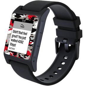 MightySkins Skin Compatible with Pebble 2 SE Smart Watch - Red Camo | Protective, Durable, and Unique Vinyl Decal wrap Cover | Easy to Apply, Remove, and Change Styles | Made in The USA