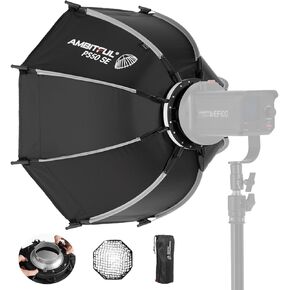 AMBITFUL 19.6"/50cm Mini Softbox Bowens Mount, Octagonal Softbox, Quick Release Soft Box with Diffusers/Honeycomb Grid/Bag,Small Softbox Compatible with Godox Aputure Video Studio Light