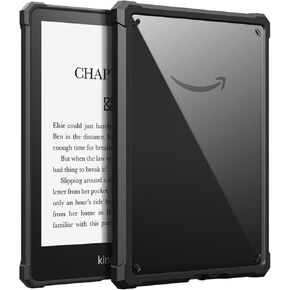 MoKo Case Fit with 6.8" Kindle Paperwhite (11th Generation-2021) and Kindle Paperwhite Signature Edition, Perfect Protection with Fully Covered Soft TPU Edge, Clear Back Cover for DIY, Black