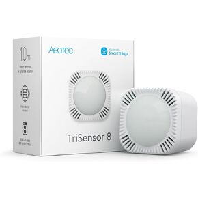 Aeotec TriSensor 8, 800 Series Zwave Motion Sensor, Temperature, Light Sensor, Work with Zwave Hub Smartthings 3-in 1 Security System, Long Range Capable