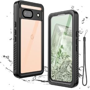 Miimall Cases for Google Pixel 8A Case Waterproof, [IP68 Waterproof Design & Military Grade Shockproof][Built-in Screen Protector] Dustproof Full Body Shockproof Rugged Cover Case for Pixel 8A Black