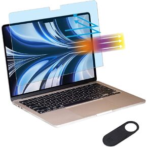 Anti Blue Light Screen Protector for 2024 MacBook Air 13.6 inch M3 Chip A3113 2023-2022 MacBook Air 13.6 inch M2 Chip A2681,Eye Protection Blue Light Blocking & Anti Glare Laptop Screen Protector