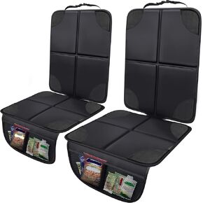 EcoNour 2 Pack Car Seat Protector for Child Car Seat | 600D Fabric |Non-Slip Waterproof Car Seat Cover Mat with Thick Padding | Carseat Cover for Baby Car Seat