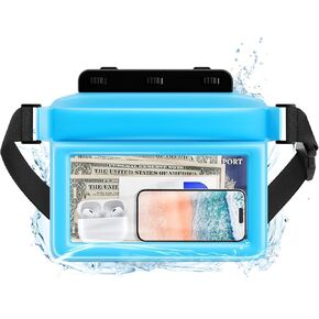 حقيبة هاتف كبيرة عائمة مقاومة للماء من جوتو مع حزام خصر قابل للتعديل، محفظة حقيبة جافة مقاومة للماء للهاتف المحمول وساعة جواز السفر والأشياء الثمينة، ضرورية للشاطئ للسباحة والغطس in Kuwait