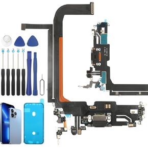YHX-US USB Dock Connector Flex Cable for iPhone 13 Pro Max Charging Port Replacement for iPhone 13 Pro Max with Tools