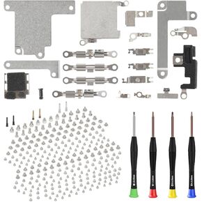 Inner Complete Screws Set and Full Internal Metal Bracket Kit Replacement for iPhone XR Plate Cover Bottom Small Screw Parts with Repair Tools Screwdriver