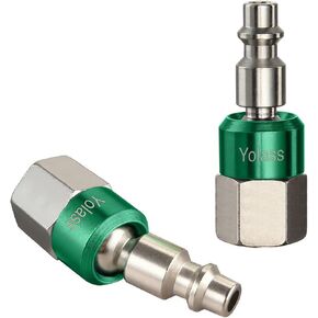 Yolass Air Tool Fittings,2Pcs 1/4"FNPT 360°Swivel Utility Industrial Air Hose Fittings,Suitable for Air Compressors