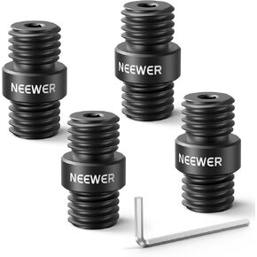 NEEWER 15mm Rod Connector, 4 Pack, M12x1.5 Connector for 15mm Support Rod Extension on Shoulder Rig & Video Rig, Only for NEEWER Aluminum Alloy 15mm Rods, SR020