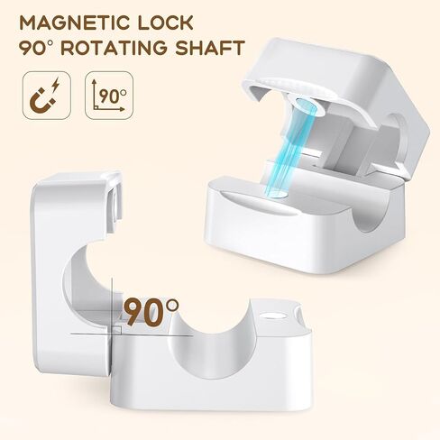 6 Pack Magnetic Cable Clips • Cord Holder Under Desk • Cable Management for Home Office Desk • Phone • Car • Wall • Desktop • Nightstand • Premium Cable Holder (White) in Saudi Arabia